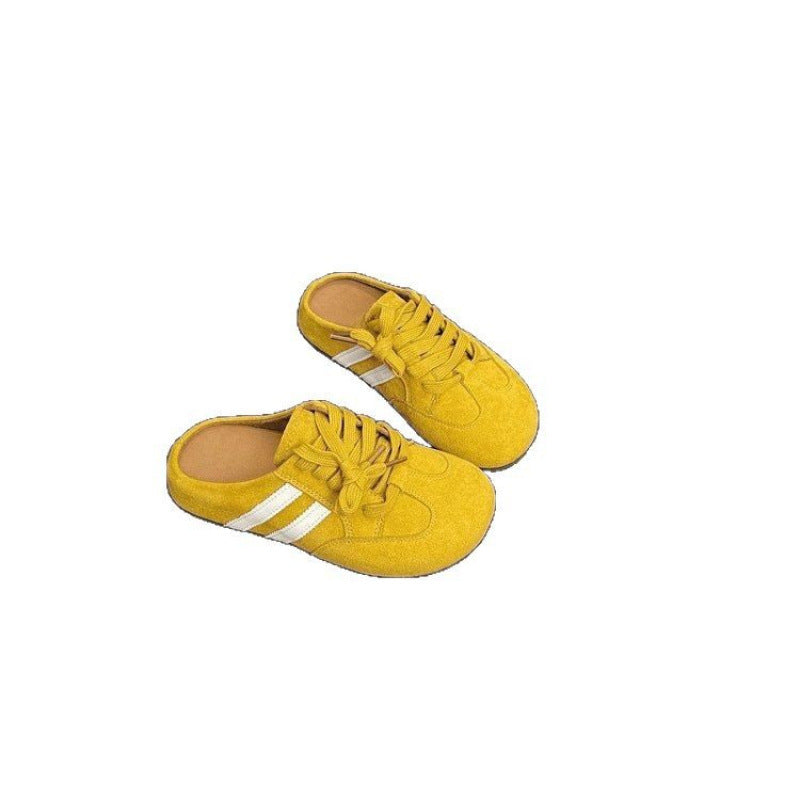 Damen Sneaker Slipper im sportiven Stil mit klassischem Schnürverschluss EB