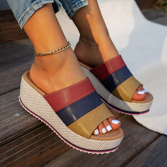 Damen Wedge-Sandalen mit geflochtenem und elastischem Riemen EB