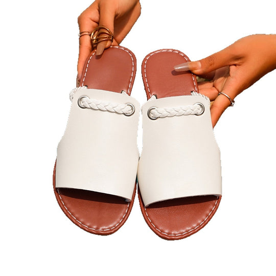 Damen Modische Freizeitsandalen mit geflochtenem Riemen EB