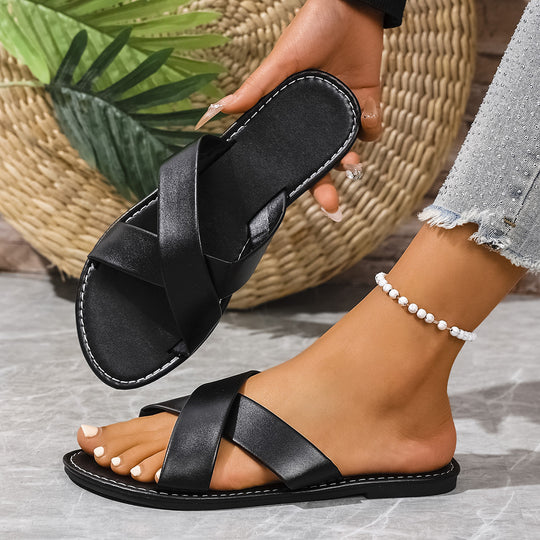 Damen Riemchen-Sandalen mit geschmackvollem Kreuzriemen-Design EB
