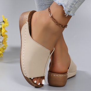 Damen entspannte Zehentrenner-Sandalen mit weichem Fußbett EB