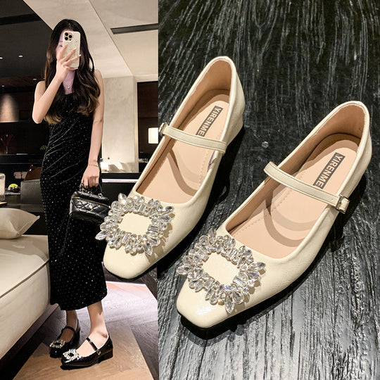 Damen Ballerinas mit funkelndem Schmuckdetail EB