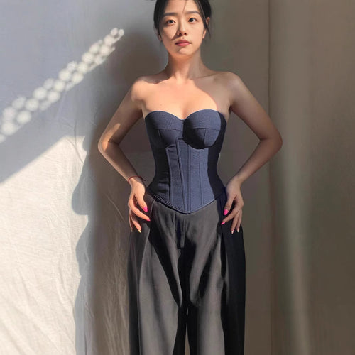 Damen Korsettoberteil mit verstärktem Bustier EB