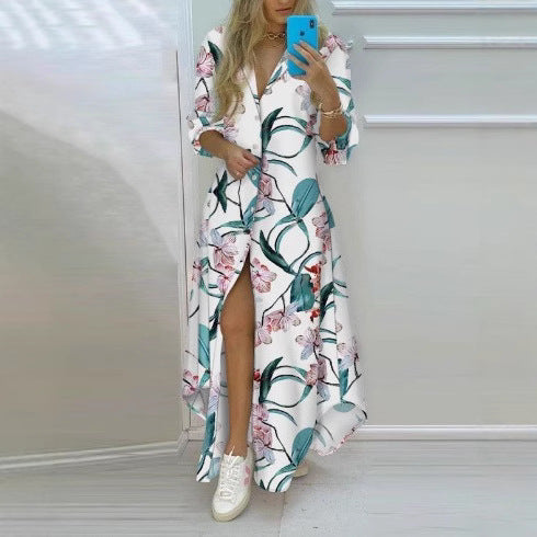 Damen Kimono-Robe mit Printdesign EB