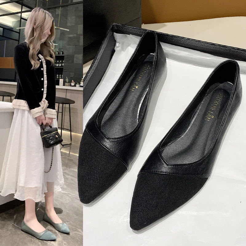 Damen elegante Ballerinas mit spitzem Zehenbereich EB