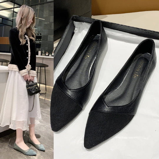 Damen elegante Ballerinas mit spitzem Zehenbereich EB