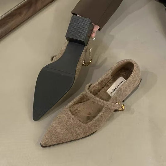 Damen elegante Ballerina-Schuhe mit modischem Riemchen und komfortabler Innensohle EB