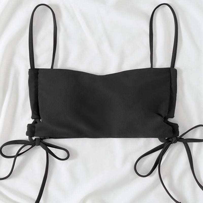 Damen Crop-Top Bikinioberteil mit verspielten Raffung EB