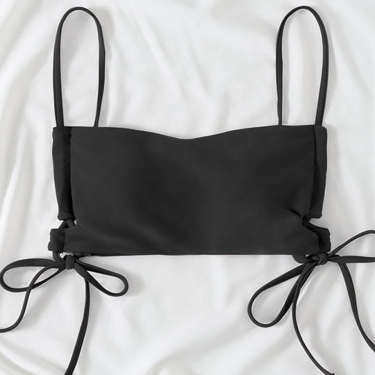 Damen Crop-Top Bikinioberteil mit verspielten Raffung EB