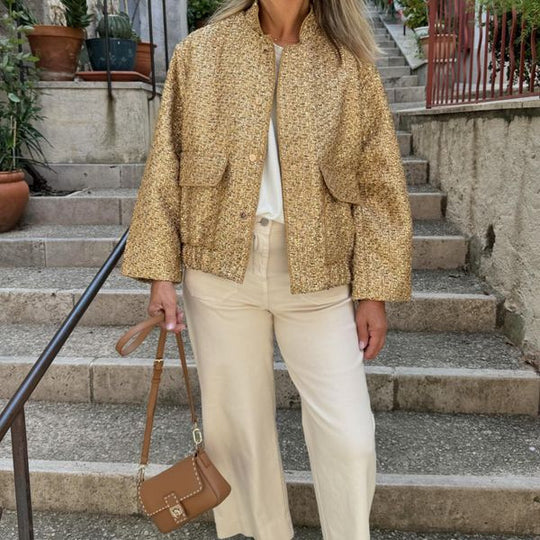 Damen Utility-Jacke mit elastischem Bund und aufgesetzten Taschen EB