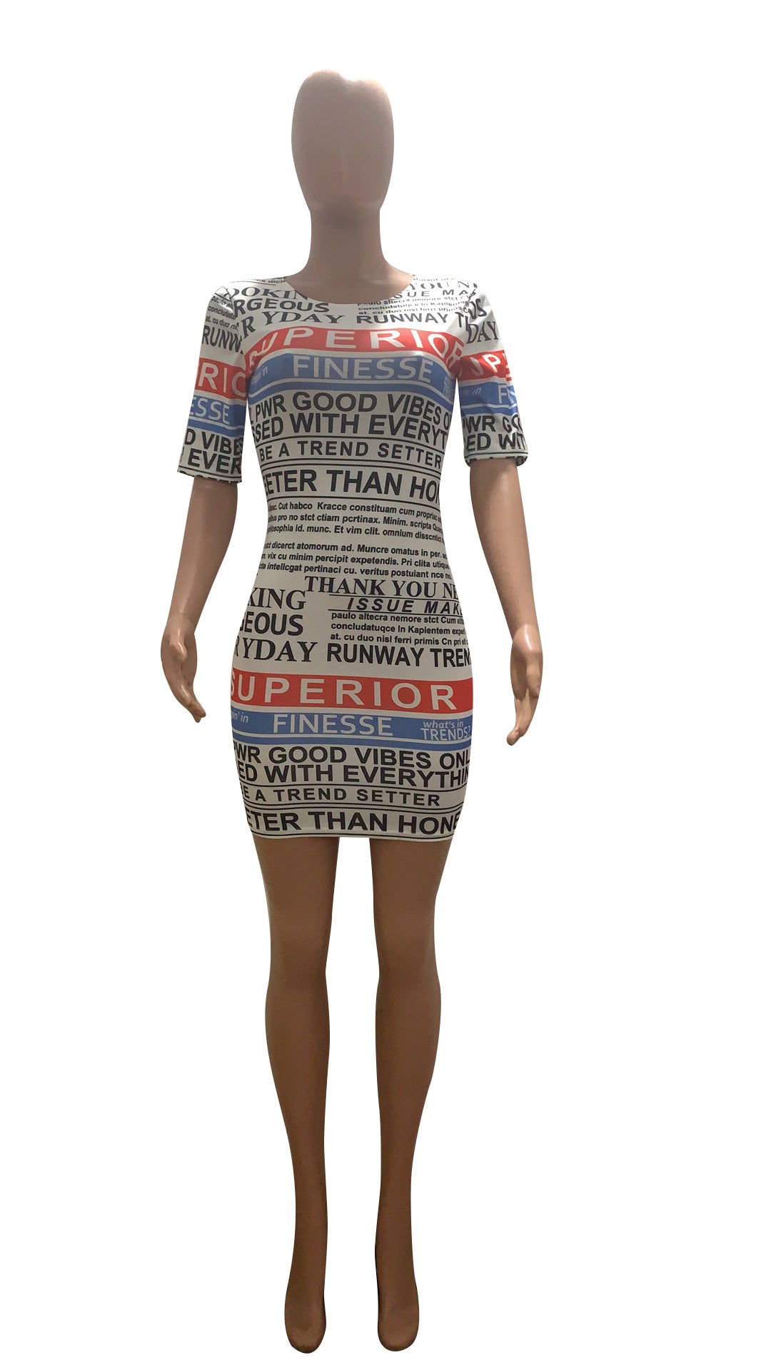 Damen Kurzarm Kleid EB