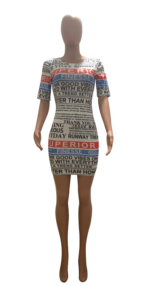 Damen Kurzarm Kleid EB