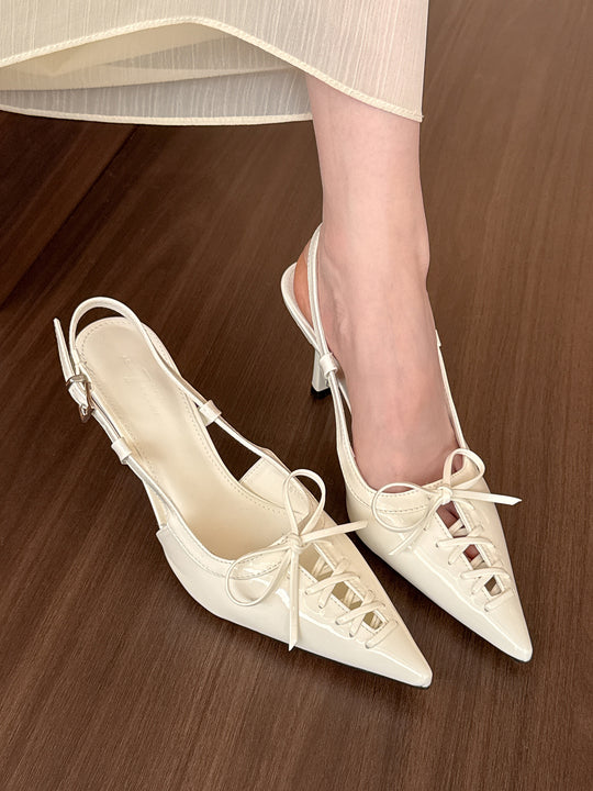 Damen Slingback-Pumps mit raffinierter Schnürungsdetails und elegantem Design EB