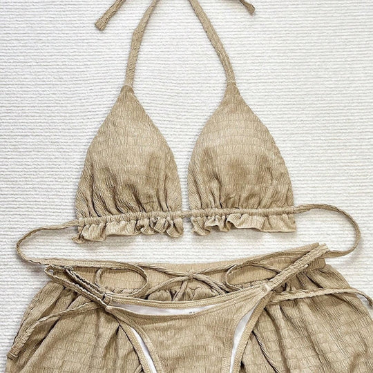 Damen Triangel-Bikini-Set mit lässigen Shorts EB
