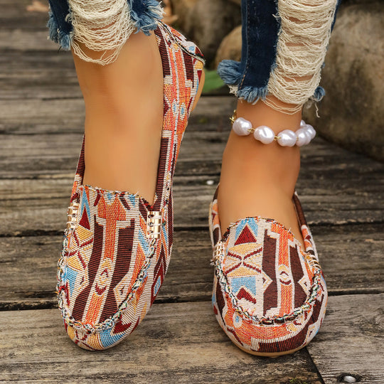 Damen elegante Mokassins mit funkelndem Design EB