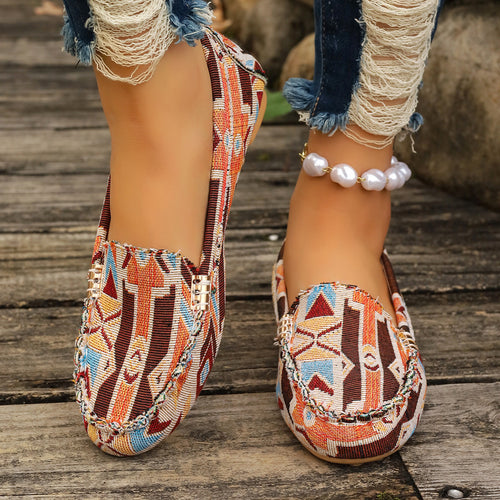 Damen elegante Mokassins mit funkelndem Design EB