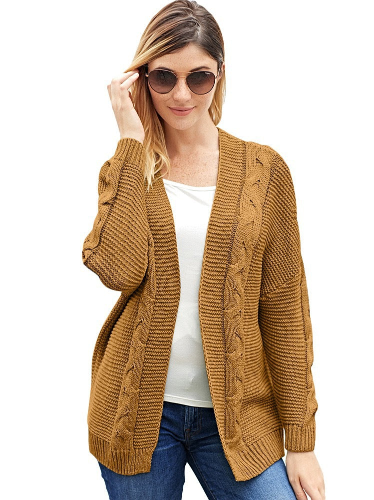 Damen Strickjacke mit zeitlosem Zopfmuster EB