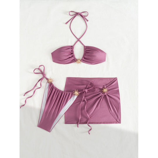 Damen Triangel-Bikini mit eleganter Rock-Überwurf EB