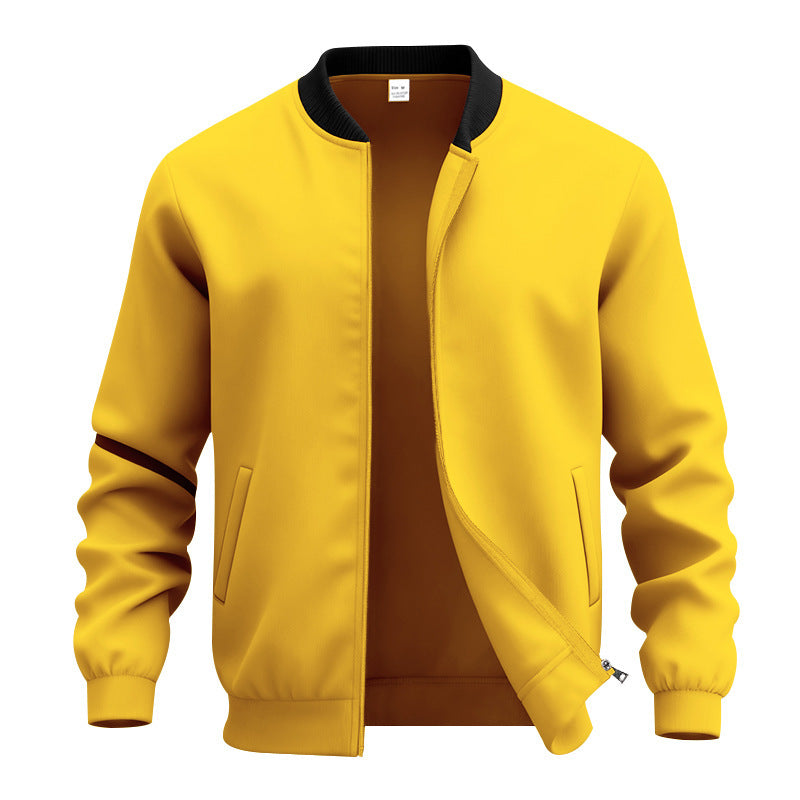 Herren nan stylische Bomberjacke mit elastischem Saum, Rippkragen und verdecktem Reißverschluss EB