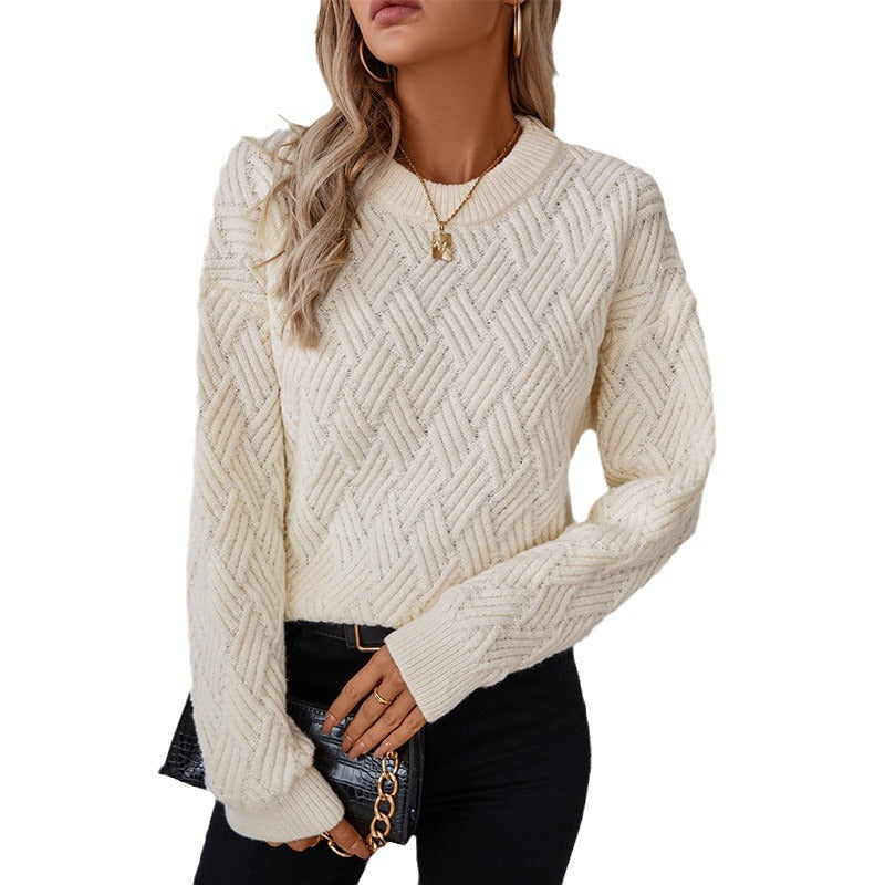 Damen Strickpullover mit modernem Strukturmuster und bequemer Passform EB