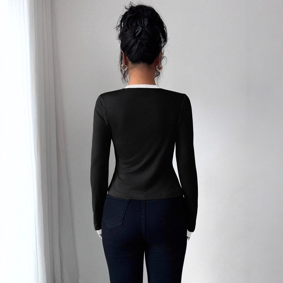 Damen nan tailliertes Jäckchen mit integriertem Bustier-Einsatz und Kontrastbesatz EB