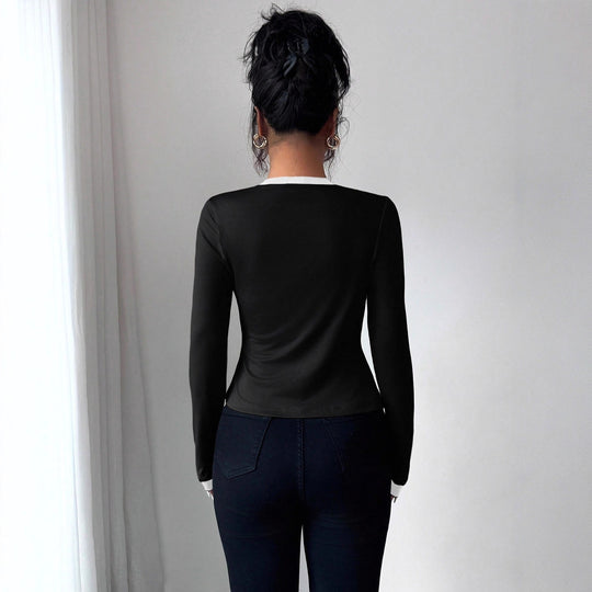 Damen nan tailliertes Jäckchen mit integriertem Bustier-Einsatz und Kontrastbesatz EB