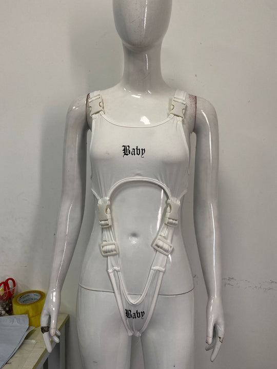 Damen Wickelbody mit einzigartigem Design und verstellbaren Riemen EB
