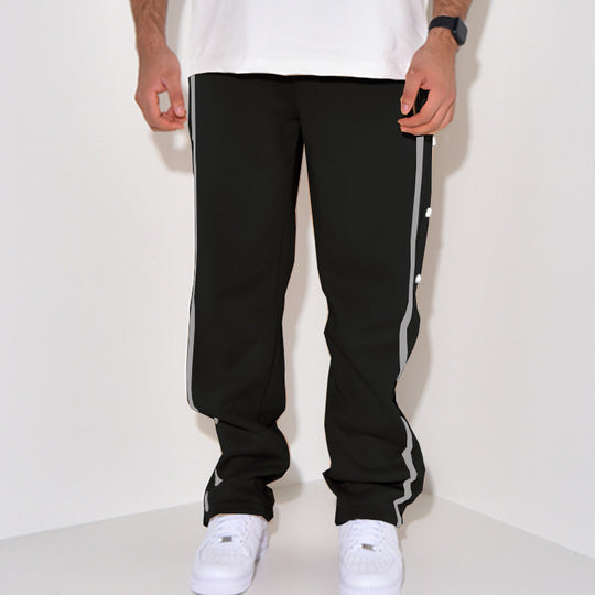 Herren Sportliche Jogginghose mit Druckknopf-Detail und seitlichen Taschen EB