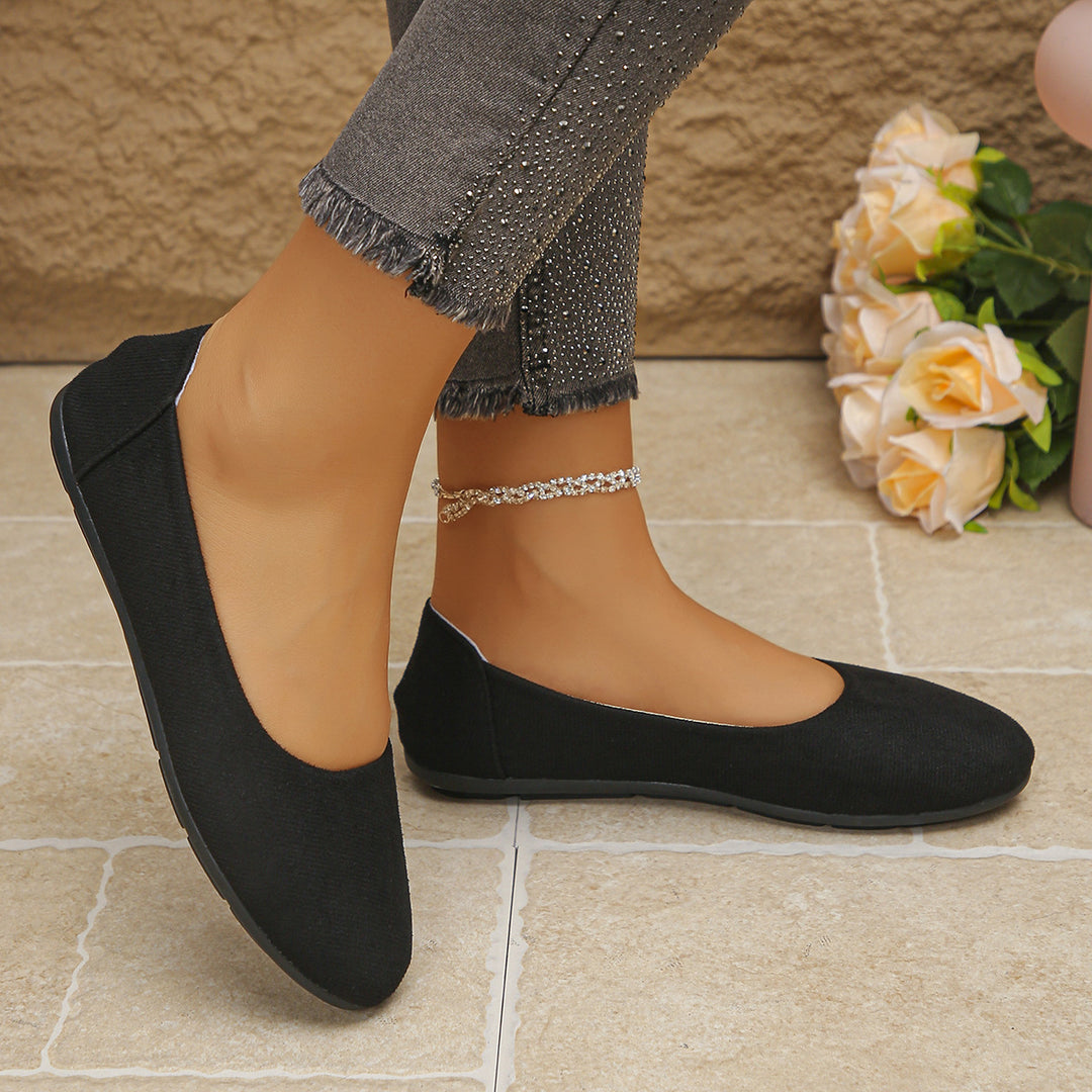 Damen elegante Ballerinas aus weichem Obermaterial EB
