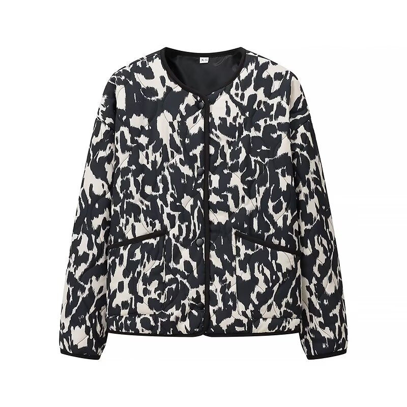 Damen Steppjacke mit modernem Muster und praktischen Taschen EB