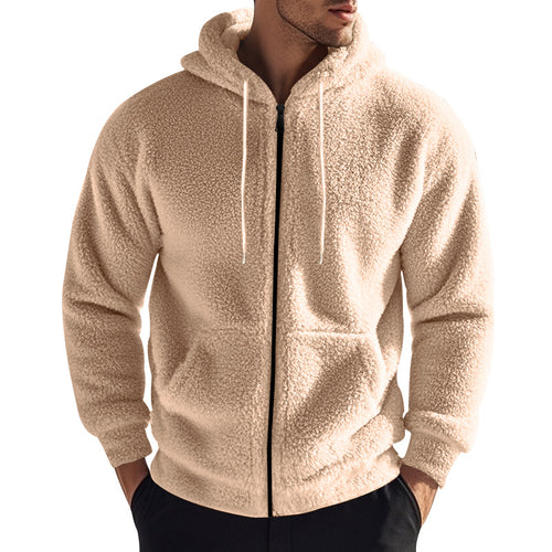 Herren weicher Fleece-Hoodie mit praktischen Taschen und Reißverschluss EB