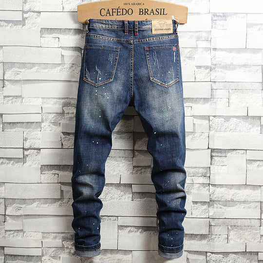 Herren Ripped Denim Jeans im urbanen Style EB