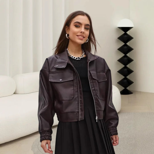 Damen Trendige oversized jacke mit praktischen Taschen EB