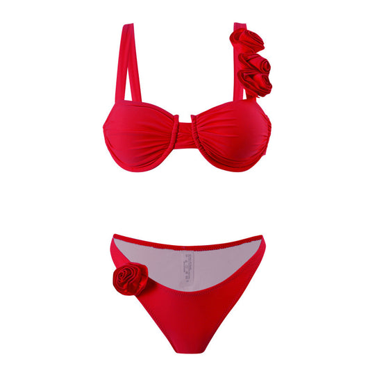 Damen Bikini-Set mit floralen Applikationen und elegantem Schnitt EB