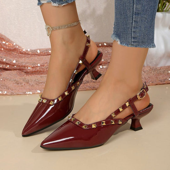 Damen Slingback-Pumps mit Nieten-Design EB