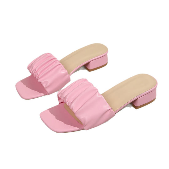 Damen modische Sandalen mit gerafftem Obermaterial EB