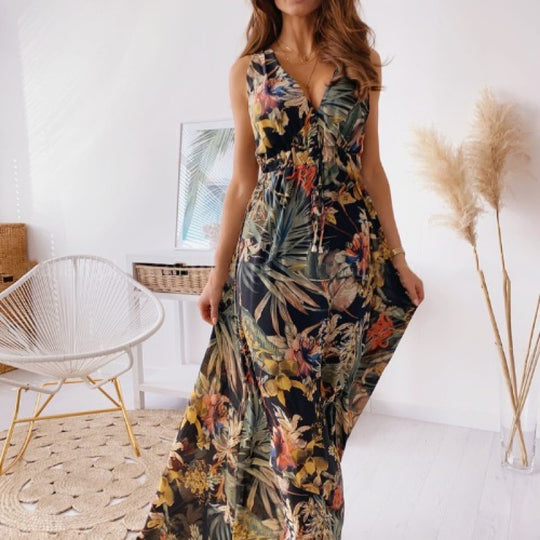 Elegantes Tropical Maxi Kleid für Damen EB