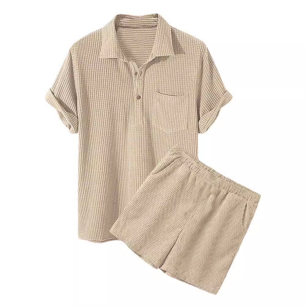 Damen Sonnen-Pyjama Set mit kurzem Shirt und Hose EB