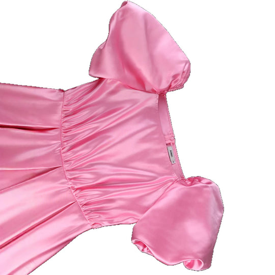 Damen luftiges Kleid mit schickem Tüllrock und Puffärmeln EB