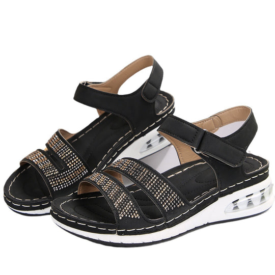 Damen bequeme Sandalen mit glitzernden Akzenten EB