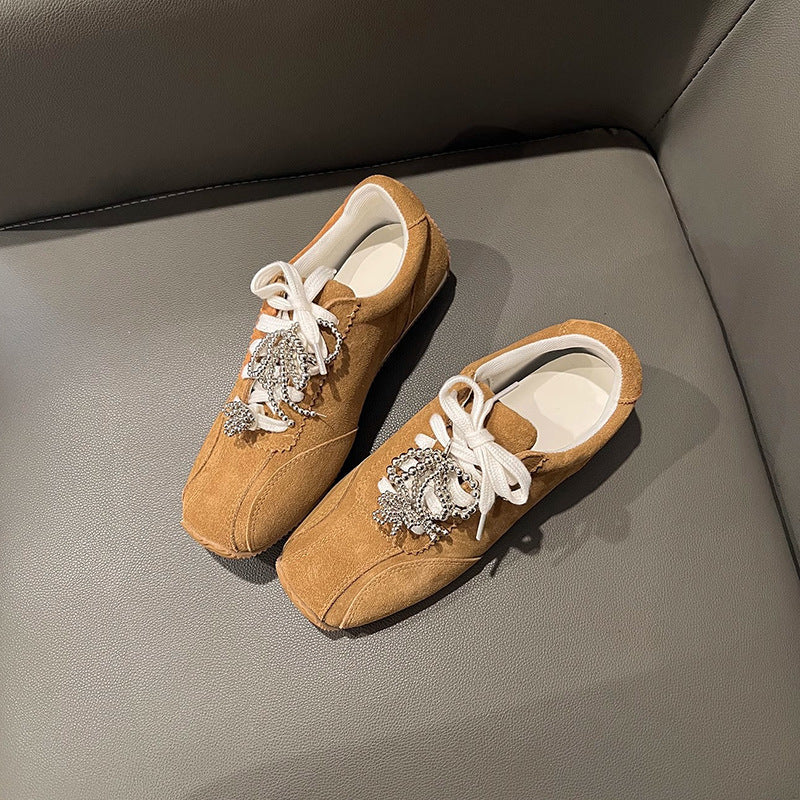 Damen Modische Sneakers mit funkelnden Ziersteinen EB