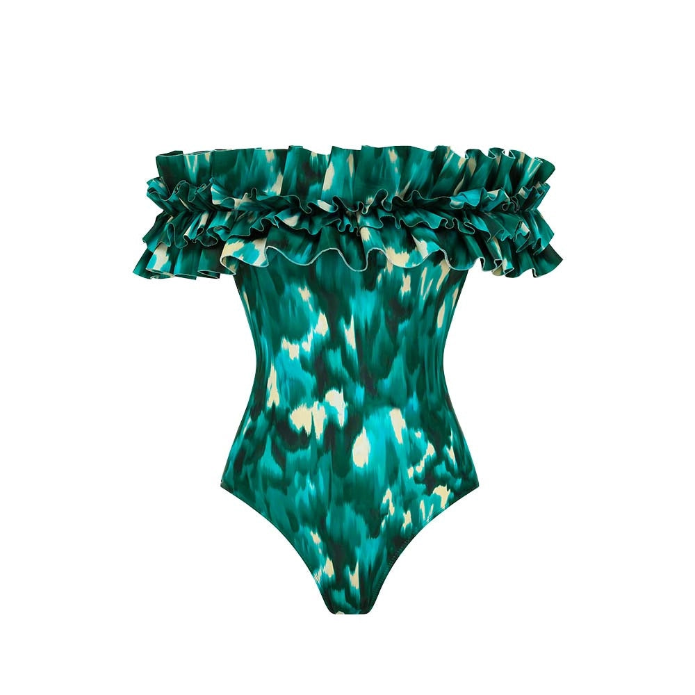 Damen Einteiliger Badeanzug mit raffinierter Cut-Out-Optik und dekorativem Schmuck EB