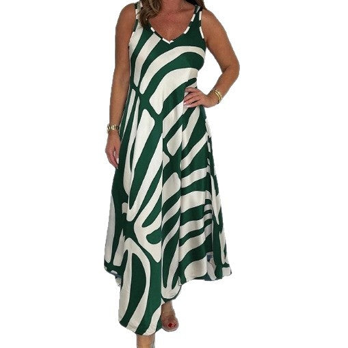 Damen Maxikleid mit modernem Muster und elegantem Schnitt EB