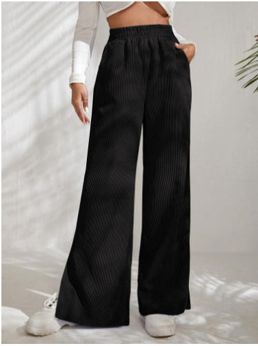Damen Weite Plissierte Hose zur Freizeitgestaltung EB