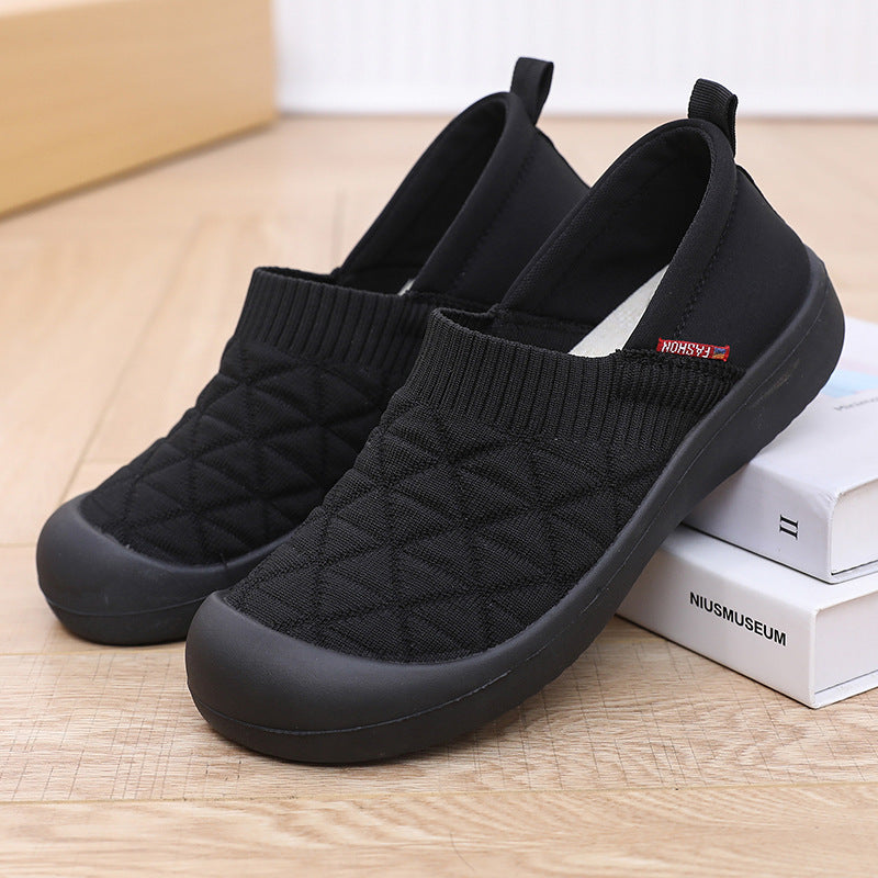 Damen Bequeme Slip-On Freizeitschuhe mit elastischem Bündchen EB