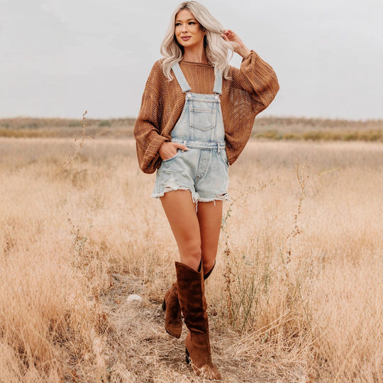 Damen nan oversized gestrickter Pullover mit weitem Boat-Neck, lockerem Mesh-Strick und Ballonärmeln EB
