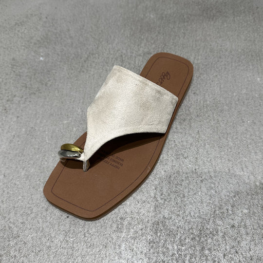 Damen Zehentrenner-Sandalen mit modischem Riemendesign und edlem Akzent EB