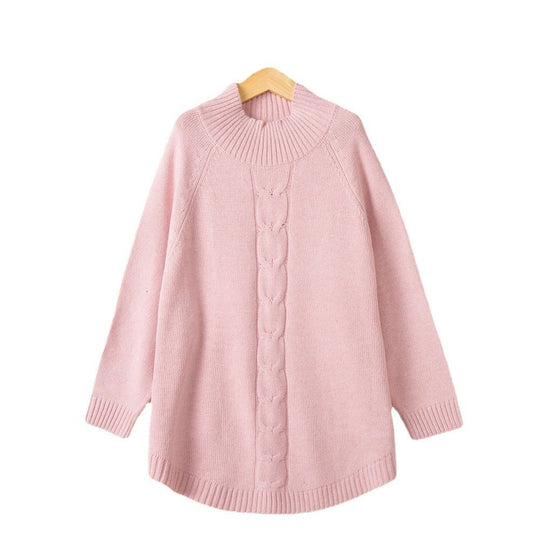 Damen Grobstrickpullover mit Kollektionsdesign und hohen Kragen EB
