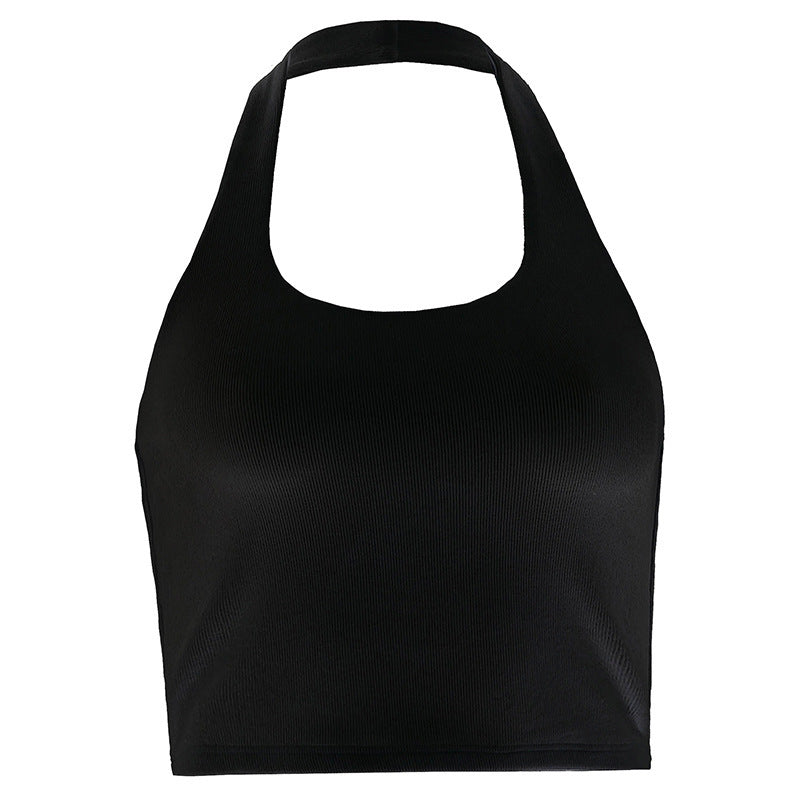 Damen Crop-Top mit tiefem Ausschnitt und sportlichem Design EB