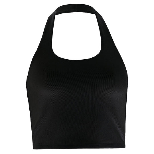 Damen Crop-Top mit tiefem Ausschnitt und sportlichem Design EB